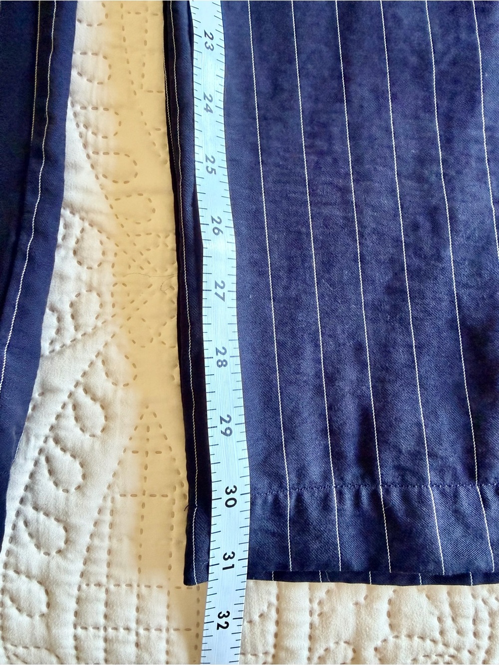 Sanctuary Navy Pinstriped Wide Leg Trousers - Picture 9 of 10